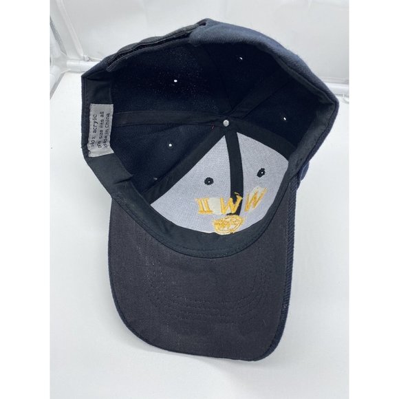 WWII Veteran Navy Blue Adjustable Adult Baseball Cap Hat Military Hook-Loop - Picture 6 of 7